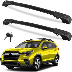 FengYu Roof Rack Cross Bars 220lb Compatible with Subaru Ascent 2019-2024 Heavy Duty Lockable Aluminum Roof Rails Crossbars Cargo Bars Canoe Snowboard Rooftop Black Carrier Luggage