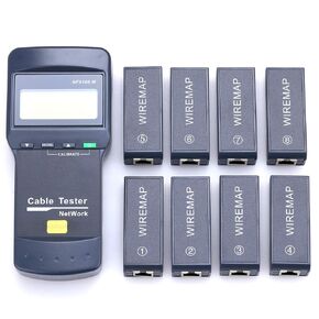 NF8108-M Digital Network Cable Length Tester Network Cable Tester 8 Meter Length Remote Units Cat5E/ 6E UTP STP CAT5 RJ45