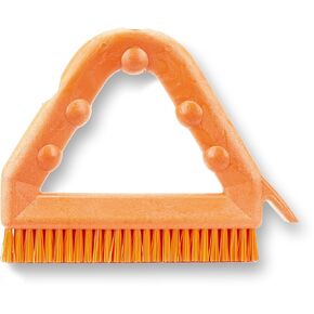 SPARTA Plastic Commercial Grout Brush, Triangle-Shaped Scrub Brush with Scraper and Two Threaded Holes for Attaching Handle (Sold Separately), 9 x 7 x 7 Inches, White, (Pack of 4)