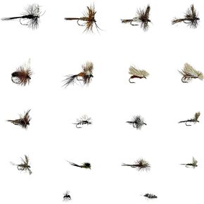 Fly Fishing Lures | Flies for Fly Fishing 18 Patterns with Fly Box Fly Fishing Assortment | Full of Dry Flies | Trout Flies | Fly Fishing Kit | Bass Flies