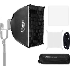 ULANZI 17.7"/45cm Parabolic Softbox Quick Release Bowens Mount, AS-4545 Fast-Setup Photography Camera Studio Flash Lighting Umbrella Softbox for Bowens Mount Lights