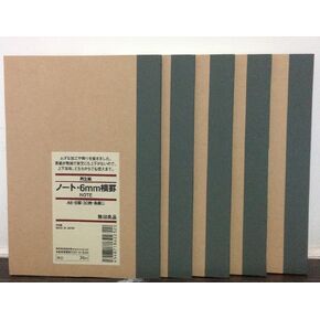 MUJI Notebook A6 6mm Ruled 30sheets - Pack of 5books