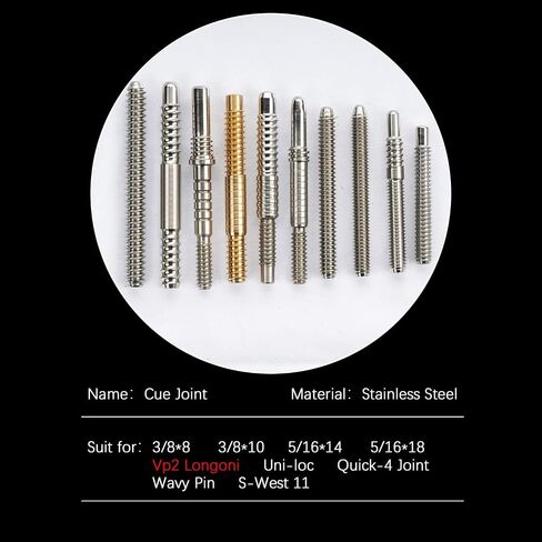 KONLLEN Billiards Pool Cue Joint Pin&Insert Longoni VP2/Wavy/Quick Loc 3/8 * 10 3/8 * 11 United Joint Billiards Accessories Shaft Fittings in Saudi Arabia