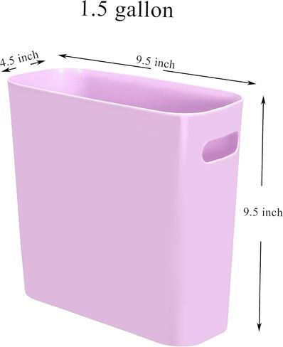 Youngever 1.5 Gallon Slim Trash Can, Plastic Garbage Container Bin, Small Trash Bin with Handles for Home Office, Living Room, Study Room, Kitchen, Bathroom (1 Pack Black) in Saudi Arabia