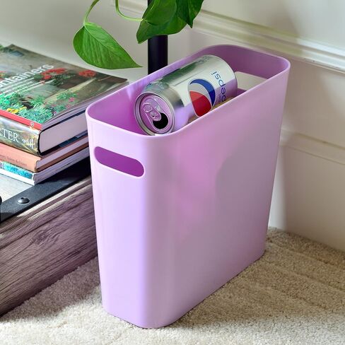 Youngever 1.5 Gallon Slim Trash Can, Plastic Garbage Container Bin, Small Trash Bin with Handles for Home Office, Living Room, Study Room, Kitchen, Bathroom (1 Pack Black) in Saudi Arabia