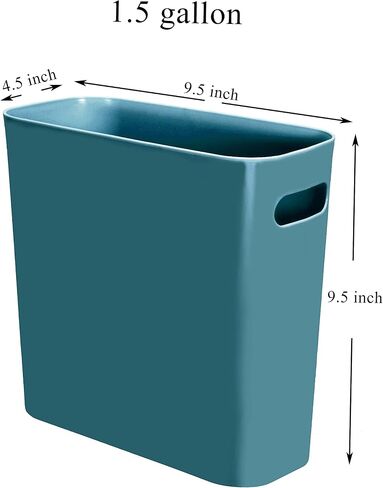 Youngever 1.5 Gallon Slim Trash Can, Plastic Garbage Container Bin, Small Trash Bin with Handles for Home Office, Living Room, Study Room, Kitchen, Bathroom (1 Pack Black) in Saudi Arabia