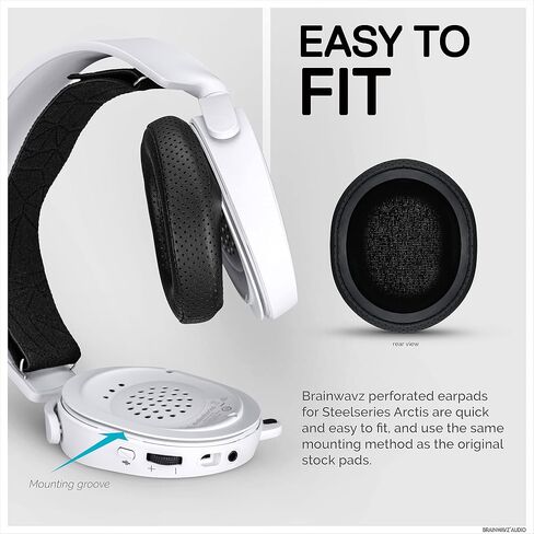 وسادات أذن بديلة لـ SteelSeries Arctis 1، Arctis 3، Arctis 5، Arctis 7، Arctis 9X، Arctis Pro & Arctis Prime وسادات أذن لسماعات الرأس، رغوة الذاكرة وجلد البولي يوريثان (أسود) in Kuwait