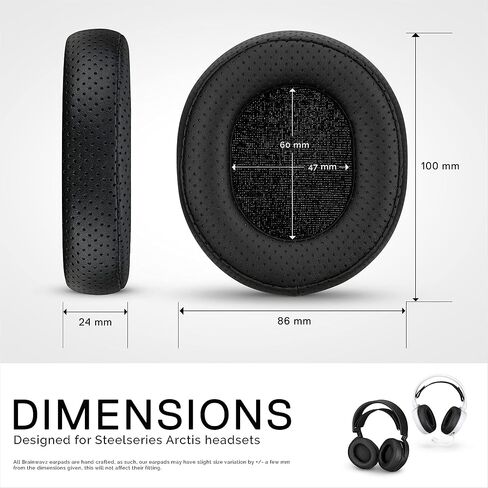 وسادات أذن بديلة لـ SteelSeries Arctis 1، Arctis 3، Arctis 5، Arctis 7، Arctis 9X، Arctis Pro & Arctis Prime وسادات أذن لسماعات الرأس، رغوة الذاكرة وجلد البولي يوريثان (أسود) in Kuwait