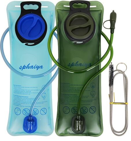 2 Pack Hydration Bladder 2L-3L with Cleaning Brush - Wide Opening, Leak Proof Water Reservoir for Hiking Cycling Running Camping Backpack - BPA Free in Saudi Arabia