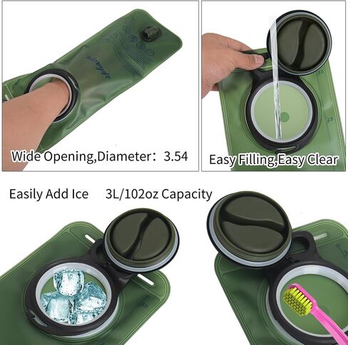 2 Pack Hydration Bladder 2L-3L with Cleaning Brush - Wide Opening, Leak Proof Water Reservoir for Hiking Cycling Running Camping Backpack - BPA Free in Saudi Arabia