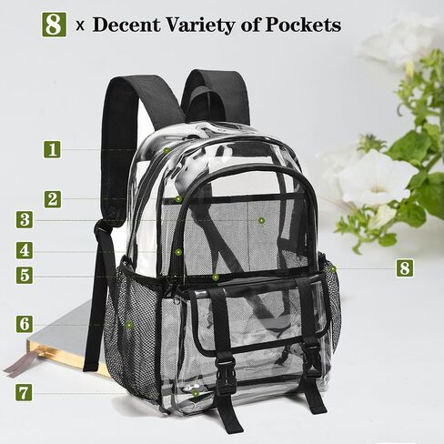 Clear Backpack, Large Clear Bag Stadium Heavy Duty PVC Transparent See Through Backpacks for Boys with Dinosaurs Print in Kuwait