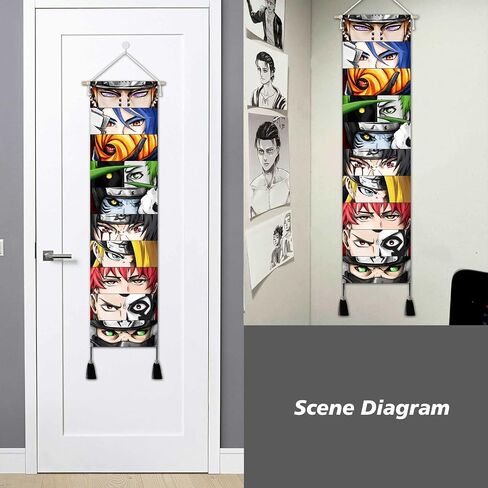 Hanging Anime Canvas tapestry Decoration series | Manga posters Wall Art Banner Wall hanging | 32 x 130 cm (Character eyes) in Saudi Arabia