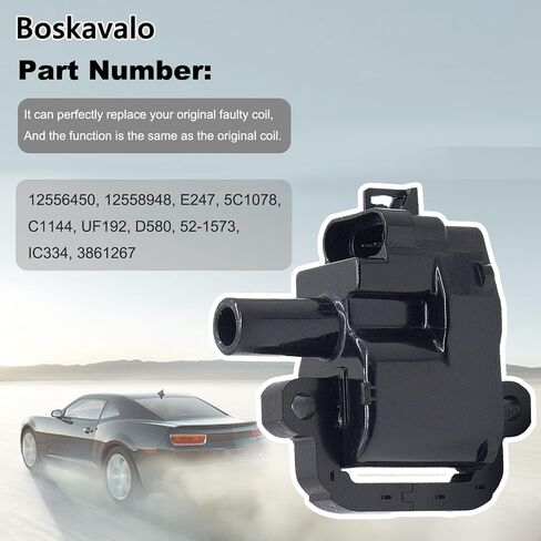 حزمة ملف الإشعال Boskavalo متوافقة مع hevrolet CTS Avalanche Camaro Corvette Silverado Yukon Firebird V8 5.7L 8.1L بديل لـ C1144 UF192 12556450 12558948، مجموعة من 8 in Kuwait
