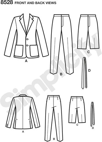 Simplicity 8528 نمط خياطة البدلة الرجالية، المقاسات 44-52 in Saudi Arabia