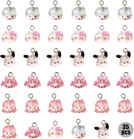 YOKUSHI 42PCS Cute Cartoon Resin Charms for Jewelry Making Bulk, 3D Mini Charms Pendant Cartoon Animal Ornament DIY Cute Charms for Bracelets in Saudi Arabia