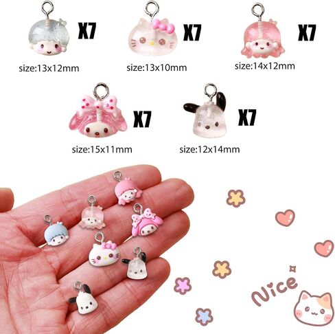YOKUSHI 42PCS Cute Cartoon Resin Charms for Jewelry Making Bulk, 3D Mini Charms Pendant Cartoon Animal Ornament DIY Cute Charms for Bracelets in Saudi Arabia