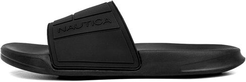 Nautica Men's Open Toe Slide Sandals - Comfortable Indoor & Outdoor Shower Slippers in Kuwait