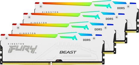 كينغستون فيوري بيست RGB أسود 64 جيجابايت (4x16 جيجابايت) 5600MT/s CL40 DDR5 XMP DIMM | رفع تردد التشغيل | التوصيل والتشغيل | إنتل أكس إم بي 3.0 | مجموعة من 4 | KF556C40BBAK4-64 in Saudi Arabia