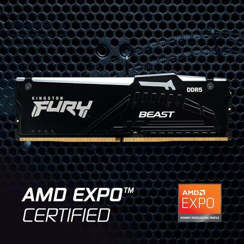كينغستون فيوري بيست RGB أسود 64 جيجابايت (4x16 جيجابايت) 5600MT/s CL40 DDR5 XMP DIMM | رفع تردد التشغيل | التوصيل والتشغيل | إنتل أكس إم بي 3.0 | مجموعة من 4 | KF556C40BBAK4-64 in Saudi Arabia