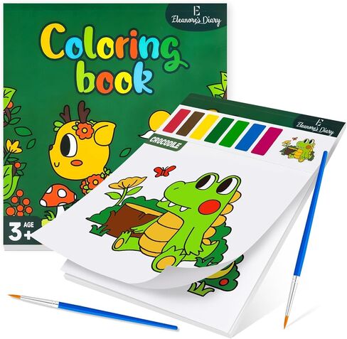 طلاء يوميات إليانور مع كتاب تلوين مائي، 20 ورقة رسم بالألوان المائية للأطفال الصغار الذين تتراوح أعمارهم بين 2 3 4 5 6، حرفة فنية للرسم خالية من الفوضى للأطفال الأولاد والبنات، هدية صيفية لعيد ميلاد المدرسة في الهواء الطلق in Kuwait