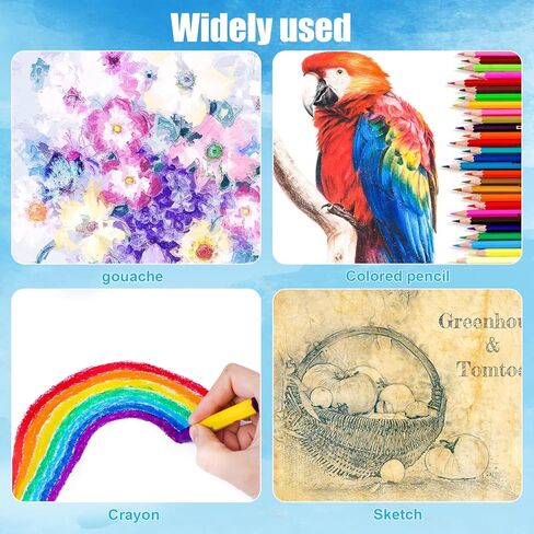 120 ورقة من ورق الألوان المائية 140 رطل/300 جرام لكل متر مربع من ورق الألوان المائية بالضغط البارد من القطن للطلاب البالغين والفنانين ومستلزمات الرسم الفنية (8.5 * 11 بوصة) in Kuwait