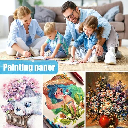 120 ورقة من ورق الألوان المائية 140 رطل/300 جرام لكل متر مربع من ورق الألوان المائية بالضغط البارد من القطن للطلاب البالغين والفنانين ومستلزمات الرسم الفنية (8.5 * 11 بوصة) in Kuwait
