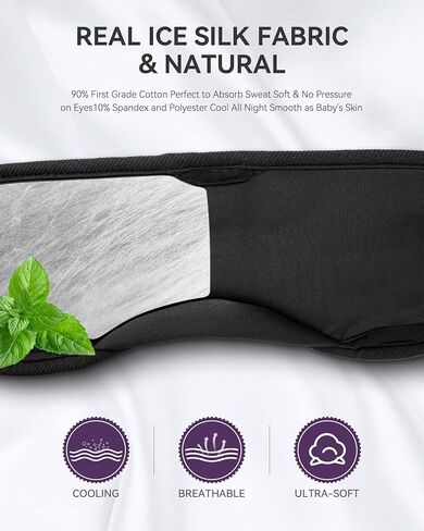 MUSICOZY Sleep Headphones Bluetooth 5.4 Sleep Eye Mask with HD Speakers | Soft Cotton Fabric, Flat Design, 14 Hours Playtime, Washable Headband Style for Side Sleepers, Travel Meditation Relaxation in Saudi Arabia
