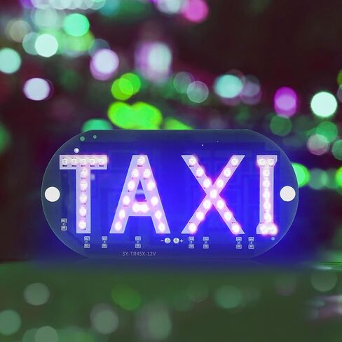 علامة سيارة أجرة، علامة سيارة LED، ديكور علامة سيارة أجرة، علامة مصباح مؤشر سيارة أجرة الزجاج الأمامي 12 فولت، زر تشغيل/إيقاف USB بشعار ضوء سيارة أجرة، علامة LED ساطعة لسيارة أجرة، وضع نافذة كوب الشفط لسيارة الأجرة (أزرق) in Kuwait
