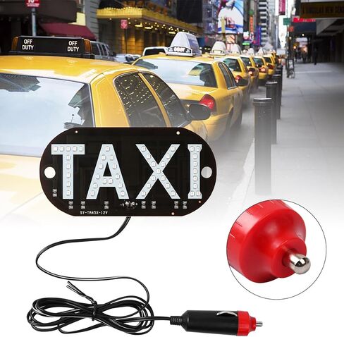 علامة سيارة أجرة، علامة سيارة LED، ديكور علامة سيارة أجرة، علامة مصباح مؤشر سيارة أجرة الزجاج الأمامي 12 فولت، زر تشغيل/إيقاف USB بشعار ضوء سيارة أجرة، علامة LED ساطعة لسيارة أجرة، وضع نافذة كوب الشفط لسيارة الأجرة (أزرق) in Kuwait