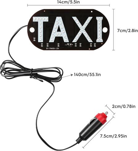علامة سيارة أجرة، علامة سيارة LED، ديكور علامة سيارة أجرة، علامة مصباح مؤشر سيارة أجرة الزجاج الأمامي 12 فولت، زر تشغيل/إيقاف USB بشعار ضوء سيارة أجرة، علامة LED ساطعة لسيارة أجرة، وضع نافذة كوب الشفط لسيارة الأجرة (أزرق) in Kuwait