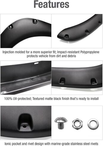 مشاعل MaxMate Fender متوافقة مع 2002-2008 Dodge Ram 1500؛ 2003-2009 2500 3500 (غير مناسب لنماذج السرير 8 أقدام 2006-2009)، نمط مثبت بمسمار قابل للطلاء بشكل ناعم 4 قطع | TFD84078 in Kuwait