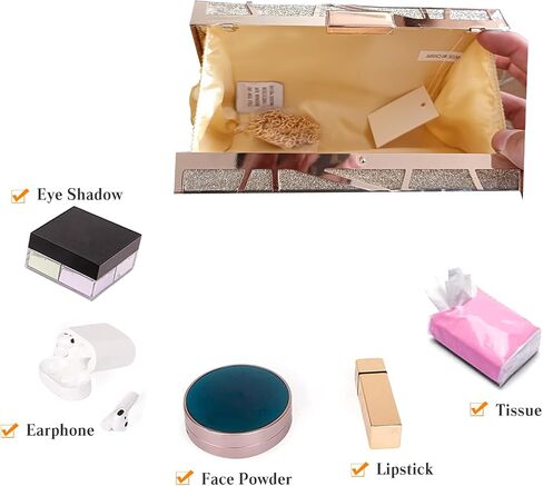 Women Evening Bag Geometric Clutch Bag Sparkly Sequin Handbag Bridal Wedding Purse Elegant Shoulder Bag With Chain in Saudi Arabia