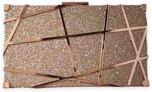 Women Evening Bag Geometric Clutch Bag Sparkly Sequin Handbag Bridal Wedding Purse Elegant Shoulder Bag With Chain in Saudi Arabia