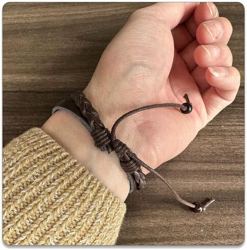 PEAS Punk Jewelry Alloy Bead Star Wristband Braided Multi Layer Pu Leather Drawstring Rope Bracelet in Kuwait