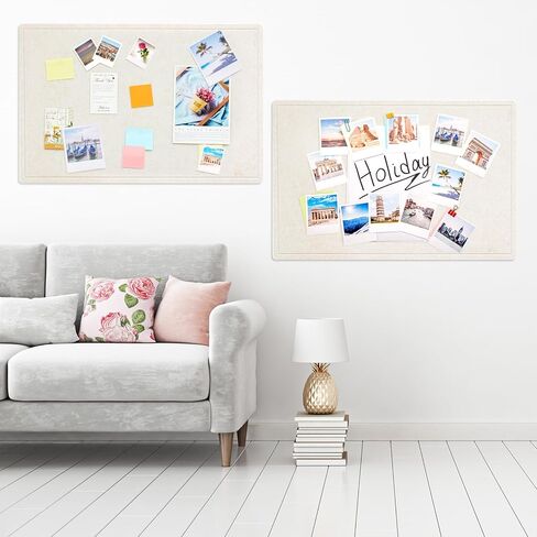 SmoothNovelty 2 Pack Felt Bulletin Board Decorative Picture Framed Display Board 36 x 24 Inch Alternative Foldable Felt Pin Board with 20 Push Pins for School Home Office Kitchen Walls in Saudi Arabia