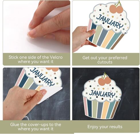 34 Pieces Happy Birthday Classroom Calendars Bulletin Board Set Birthday Bulletin Board Classroom Decoration Calendar Balloon Cupcake Cutouts for Primary School Kindergarten Middle School Wall Decor in Saudi Arabia