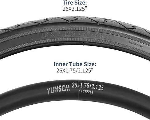 إطارات دراجة الطريق YUNSCM مقاس 26 بوصة 26x2.125/57-559 و26 بوصة صمام شريدر للدراجة مع شريطين حافة متوافق مع إطارات وأنابيب الدراجة 26x1.95 26x2.0 26x2.1 26 x 2.125 26x2.20 26x2.25 ( ف-1087) in Kuwait