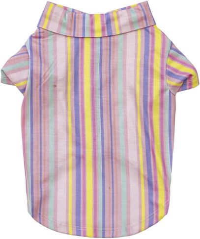 Tangpan Stipes Tropical Print Pet Dog Shirt Puppy Summer Hawaiian Beach Polo Shirts Clothes(Blue,L) in Saudi Arabia