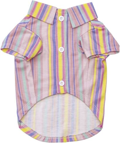 Tangpan Stipes Tropical Print Pet Dog Shirt Puppy Summer Hawaiian Beach Polo Shirts Clothes(Blue,L) in Saudi Arabia