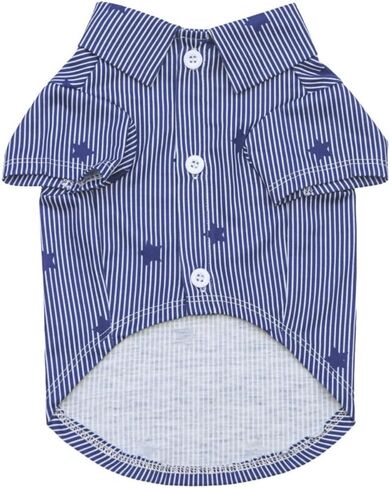 Tangpan Stipes Tropical Print Pet Dog Shirt Puppy Summer Hawaiian Beach Polo Shirts Clothes(Blue,L) in Saudi Arabia