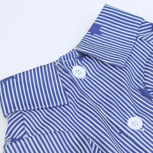 Tangpan Stipes Tropical Print Pet Dog Shirt Puppy Summer Hawaiian Beach Polo Shirts Clothes(Blue,L) in Saudi Arabia