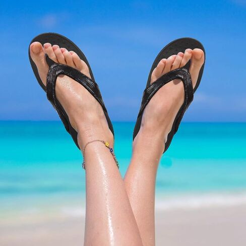 صندل FANTURE نسائي لدعم قوس القدم من أجل مشي مريح بنمط ثونغ كاجوال فليب فلوب in Kuwait