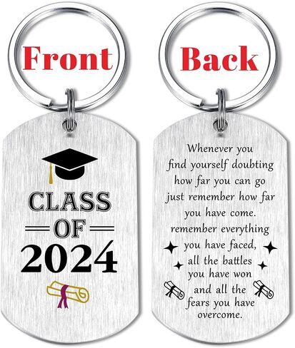 Class of 2024 Gifts- 2024 Graduation Keychain for Him Her- College High Middle School Master Senior University Grad for Women Men Boys Girls in Saudi Arabia