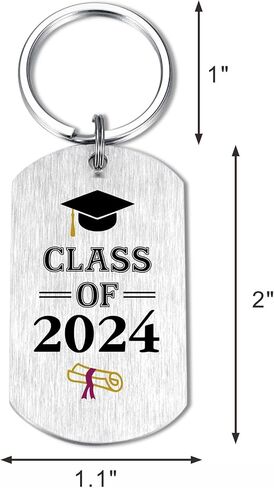 Class of 2024 Gifts- 2024 Graduation Keychain for Him Her- College High Middle School Master Senior University Grad for Women Men Boys Girls in Saudi Arabia