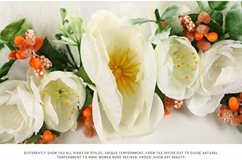 JLGKNEE الربيع آذان الأرنب حفلة عيد ميلاد زهرة عقال للرأس على شكل تاج الغابات الأزهار رئيس قطعة عيد الفصح أفخم آذان الأرنب عقال إكليل محاكاة زهرة in Kuwait