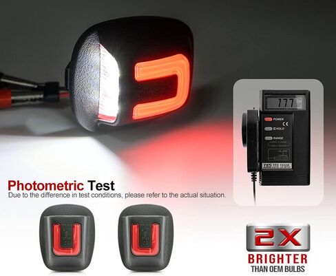 استبدال ضوء لوحة الترخيص LED لـ 1999-2004 Nissan Xterra، 1998-2004 Nissan Frontier، OEM Fit 6000K 18-SMD Canbus خالي من الأخطاء زينون أبيض LED مجموعة أضواء العلامات مع أنبوب أحمر LED مصباح تشغيل خلفي in Saudi Arabia