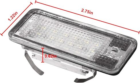 2 قطعة غطاء إضاءة لوحة ترخيص LED أبيض خالي من الأخطاء متوافق مع 2001-2009 Audi A3 A4 A6 A8 S3 S4 S6 S8 C6 Q7 RS4 RS6 مصباح أضواء بطاقة الترخيص الخلفية F1TZ-13550-A... in Saudi Arabia