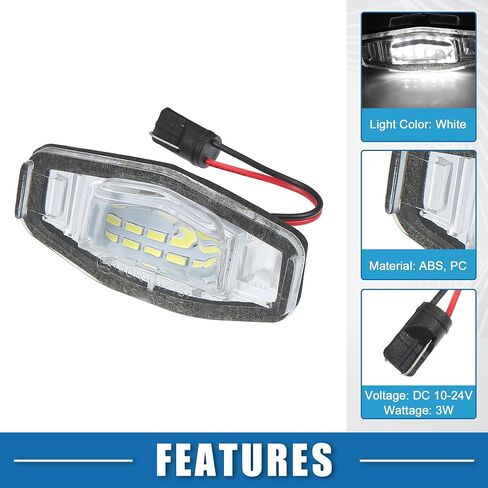 Car 6500K White 3528SMD LED License Plate Light Assembly 34100-S0A-013 for Honda Accord 2003-2012 for Acura TSX 2004-2014 ABS Clear (Set of 2) in Saudi Arabia