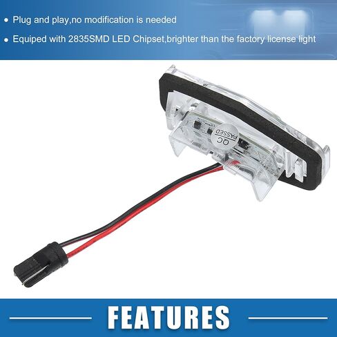 Car 6500K White 3528SMD LED License Plate Light Assembly 34100-S0A-013 for Honda Accord 2003-2012 for Acura TSX 2004-2014 ABS Clear (Set of 2) in Saudi Arabia