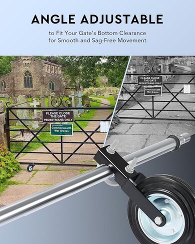 CO-Z عبوتان من عجلات البوابة شديدة التحمل مقاس 6 بوصات للبوابة الدوارة، عجلة مساعدة لبوابة السياج ذات سلسلة سعة 500 رطل تناسب أنابيب من 1-5/8 بوصة إلى 2 بوصة، وعجلات بوابة معدنية متأرجحة بزاوية قابلة للتعديل in Kuwait